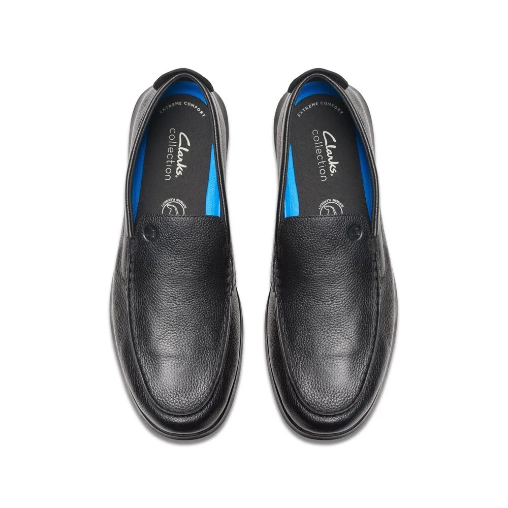 Clarks Flexway Step 26176952 Loafers Men 13 D Black Leather Casual Shoes LIQ1571